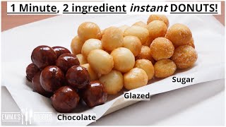 1 Minute, 2 Ingredient INSTANT DONUTS ! Easy Donuts Recipe !