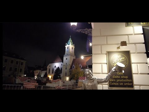 Bratislava - Cidade Velha, restaurante Flasghip, Cumil, Teatro Nacional, Filarmônica [4K]