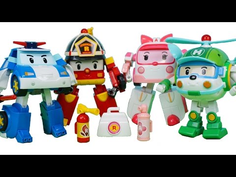 로보카폴리 장난감 변신 폴리 헬리 로이 앰버 디럭스 4종 Робокар Поли  Robocar Poli Trannsformers Car Toys