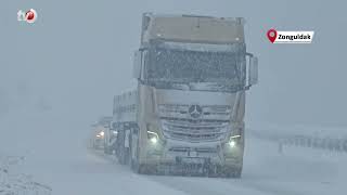 Zonguldak Ereğli Kara Yolunda Kar Etkili Oldu