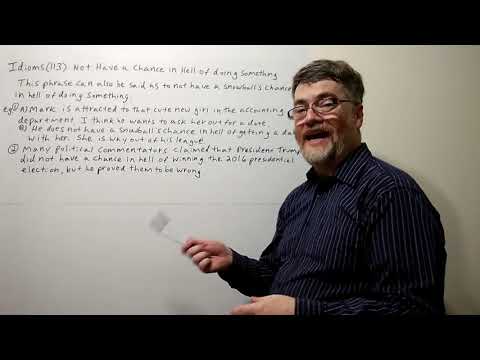Tutor Nick P Idioms (113) Not Have a (snowball's) Chance in Hell of Doing Something
