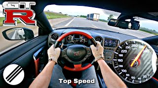 NISSAN GT-R R35 *333kmh* TOP SPEED DRIVE ON GERMAN AUTOBAHN 🏎