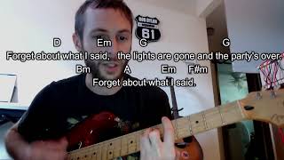 How to play Forget About What I Said - The Killers - Two ways, standard &amp; Eb tuning