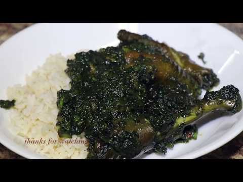 Liberian Potato Greens, rubbed and fried...SoeFoods