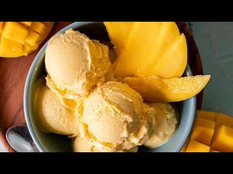 Only 3 Ingredients For Mango Ice Cream Recipe || Ghr Ma Bnaye Asan Tareeky Se || Kitchen With Najma