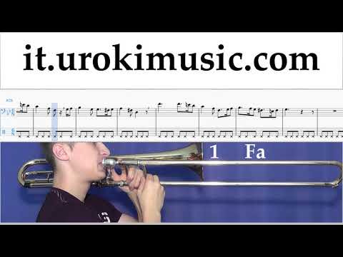 Lezioni di Trombone Greensleeves Tutorial Spartito Parte#2 um-b276