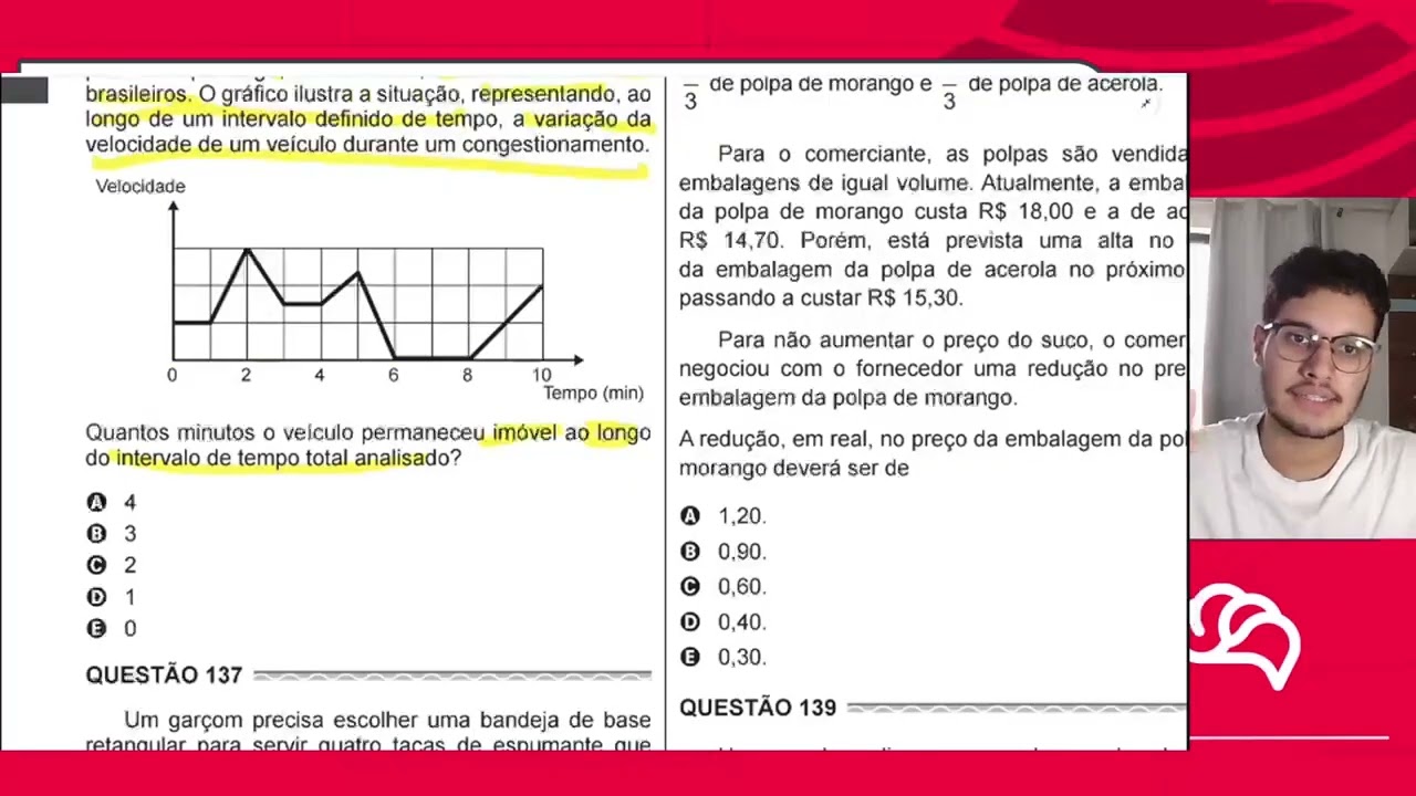 Resolução em Vídeo — Questão 139 ENEM 2017