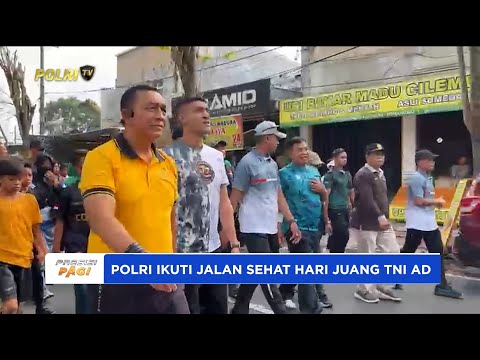 POLRES BONDOWOSO IKUTI JALAN SEHAT PERINGATI HARI JUANG TNI AD &amp; HUT KE-77 YONIF 514SY