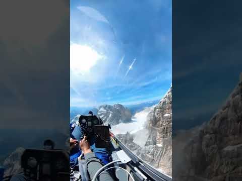 Soaring a mountain ridge in the Austrian Alps in an LS4