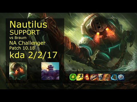 Nautilus Support & Rumble vs Braum & Draven - NA Challenger 2/2/17 Patch 10.18 Gameplay