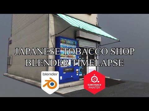 Japanese Shop Blender 3D Modelling Timelapse