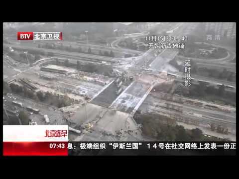 Ingenieros chinos reemplazan un puente en menos de 48 horas