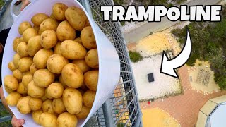 200 POTATOES Vs. TRAMPOLINE from 45m!