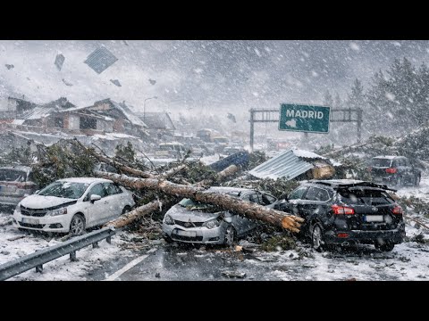 Storm Chaos in Spain! The capital Madrid is paralyzed by windstorms, heavy snow and flooding