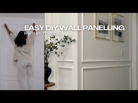 DIY Renter Friendly Wall Paneling Wainscoting | EASY DIY WALL PANELLING - HOW TO GUIDE