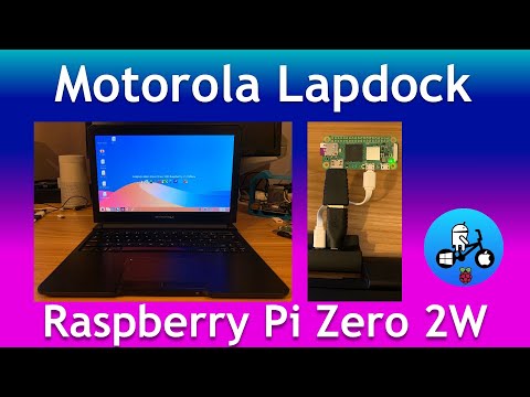 Motorola Lapdock powering Raspberry Pi Zero 2W.