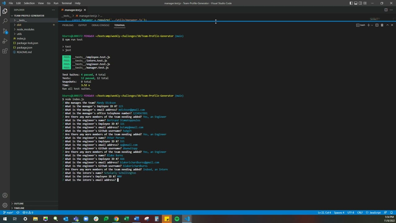 GitHub - blakerichardburns/team-profile-generator: Module 10 Challenge ...