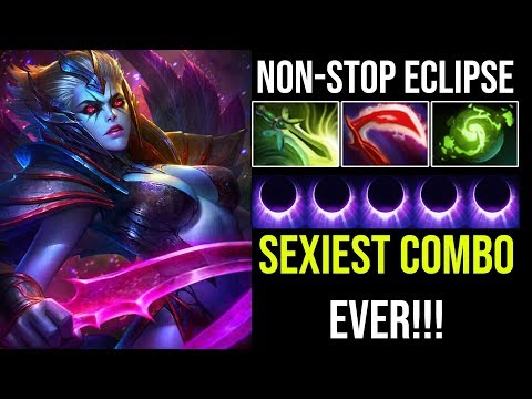 Luna Combo Ever!!! 2x Eclipse With Refresher Orb + IO Combo Easy Delete OD & PL - Dota 2