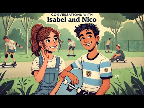 Conversación en Inglés: Isabel y Nico Practican Skateboarding