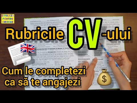 Lecţia # 297 📗 – Rubricile CV-ului în engleză: cum le completezi ca să te angajezi 📃💥🎯
