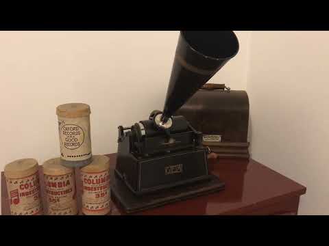 Edison Gem Phonograph model B - Stand Pat March - (columbia indestructible cylinder record 974)
