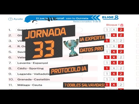 🤖 QUINIELA J33: ¡PROTOCOLOS IA ACTIVADOS! 🚀 7 DOBLES y 2 FIJOS "ALL-IN"