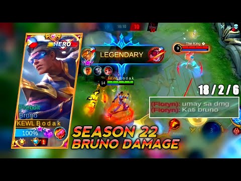 ML SEASON 22 BRUNO DAMAGE | BRUNO BEST BUILD S22 - MASTER BODAK MLBB