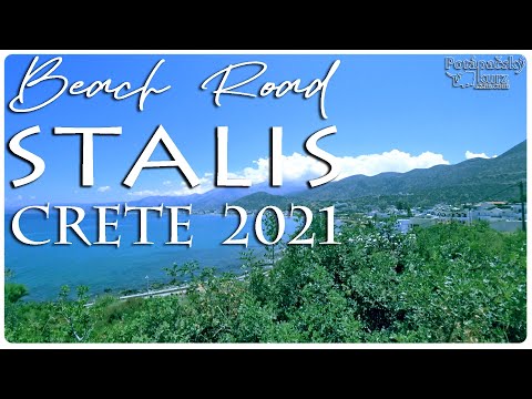 🇬🇷Crete, Stalis Beach Road June 2021, Greece - Kréta, Stalis cesta popri pobreží