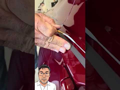 เทคนิค Pinstriping ลากเส้นตัวถังรถด้วยมือสดๆ! 🚘🔥 #Shorts #งานช่าง #แต่งรถ