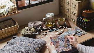 Visual Diary 112 | A Productive Day at Home | Boro Teapot Coaster, Finishing Cardigan, New Knit