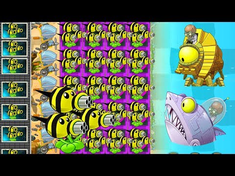 Plants vs Zombies 2 Mod: THREEPEATER vs ALL ZOMBOSS FIGHT!