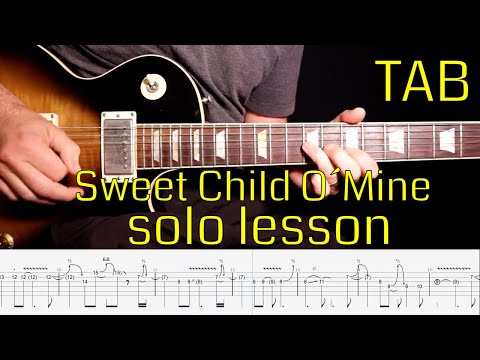 Guns n roses - Sweet Child O' Mine solo lesson with tabs