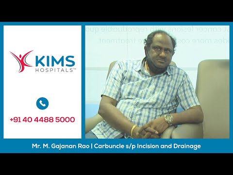 Mr. Gajanan Rao's Testimonial :: Carbuncle s/p Incision and Drainage :: Dr. Hygrive Rao