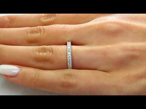 1/6 CTW Diamond Semi-Eternity Wedding Anniversary Band Ring 14K White Gold (MDR160015)