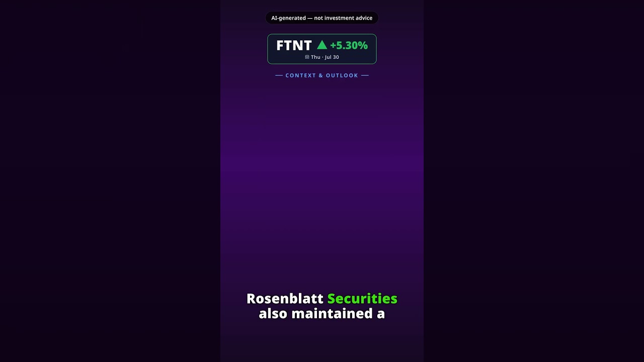 Por que a ação da Fortinet salta hoje? FTNT +5.30% (30 jul)