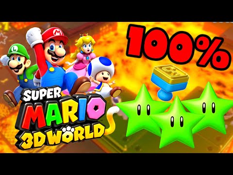Castle-7 Simmering Lava Lake 🎪 Super Mario 3D World Switch + Wii U 🎪 All Green Stars + Stamp