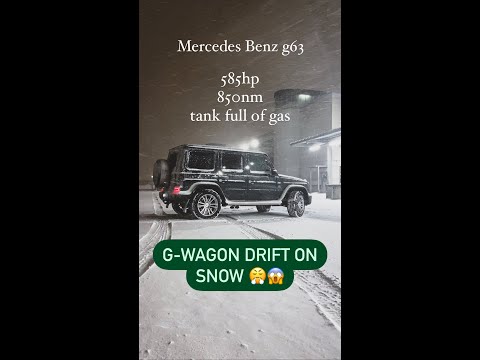 Mercedes Benz G63 amg drifting on snow but fun begins at the end