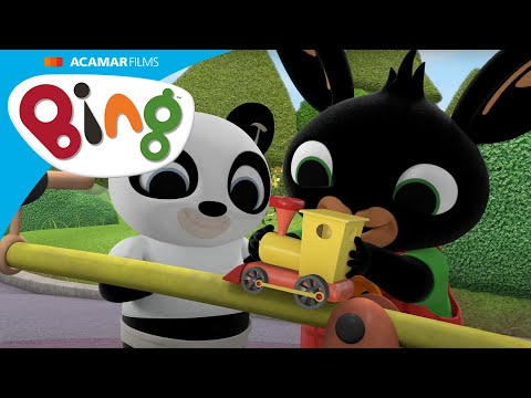 Bing i Pando bawią się ciuchcią Binga na placu zabaw! | Bing po Polsku
