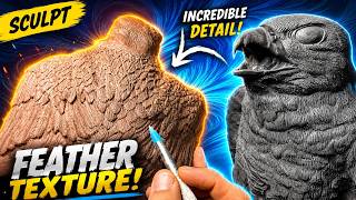 Falcon Tail Feathers, MonsterClay HARD two sided sculpture. How to heat blend clay together