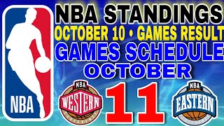 NBA STANDINGS TODAY OCTOBER 10, 2025 | GAMES RESULT | GAMES SCHEDULE October 11, 2025
