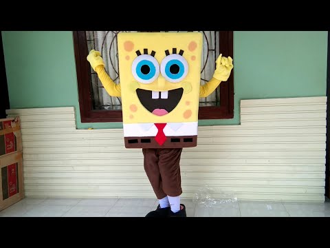 UNBOXING COSPLAY SPONGEBOB SQUAREPANTS | Kostum Spongebob Beli Online JOGET LILY ALAN WALKER Video