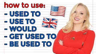 USED TO / USE TO / BE USED TO / GET USED TO / WOULD DO - English Grammar Lesson with Examples & Quiz