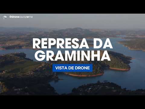 Vista Aérea de Drone da Represa da Graminha e Mirante de Caconde - São Paulo, Brasil
