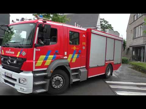 zware industriële autopomp brandweer post zelzate met rondrit