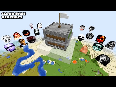 SURVIVAL CLOUD SKY BASE WITH 100 NEXTBOTS in Minecraft - Gameplay - Coffin Meme