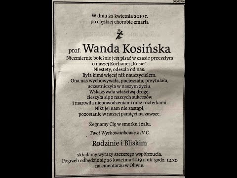 Pogrzeb prof. Wandy Kosińskiej - pożegnanie