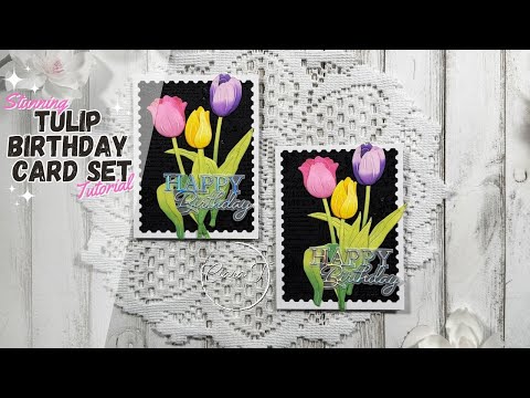 How to Create These Stunningly Bold Tulip Birthday Cards