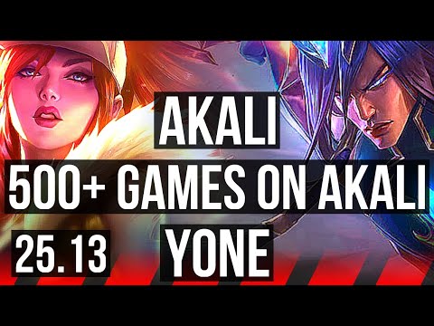 AKALI vs YONE (TOP) | 9/1/12, 500+ games | KR Master | 25.13