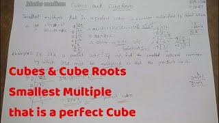 Smallest Multiple That is a Perfect Cube-Cubes&CubeRoots-8th class-ncert