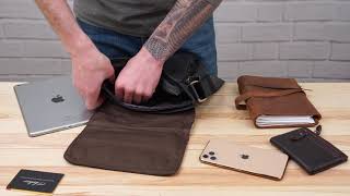 Сумка на плече зі шкіри 20021 Vintage чорний